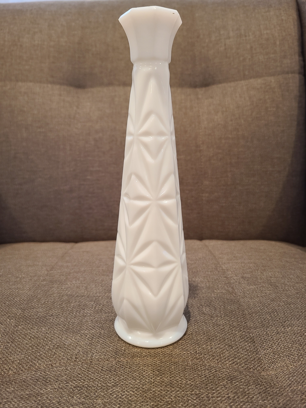 White Decorative Milk Glass Vase - Unbranded